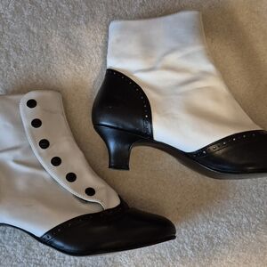 Stylish Black and White Ankle Boots